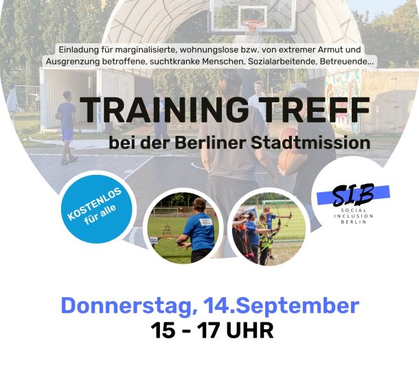 Banner Frühlings Somme SIB Training Treff im Park bei der Berliner Stadtmission