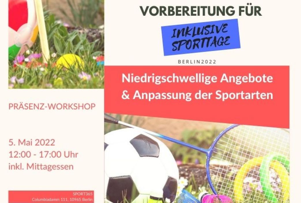 Banner Workshop 20220505 Vorbereitung für Inklusive Sporttage