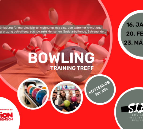 Einladung zum Bowling Training Treff mit dem Social Inclusion Berlin Verein